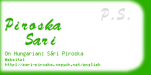 piroska sari business card